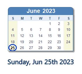 6/58 june 25 2023|June 25, 2023 (Sunday) .